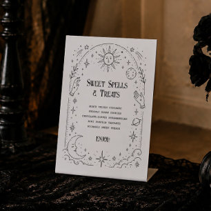 Celestial Halloween Bridal Shower Dessert  Pedestal Sign