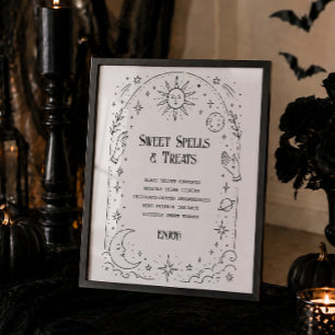 Celestial Halloween Bridal Shower Dessert Poster