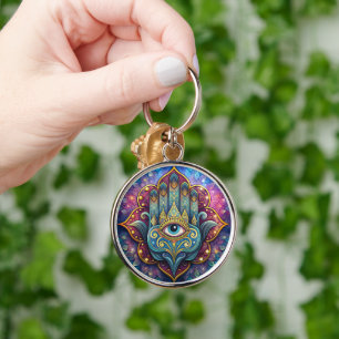 Celestial Hamsa  Key Ring