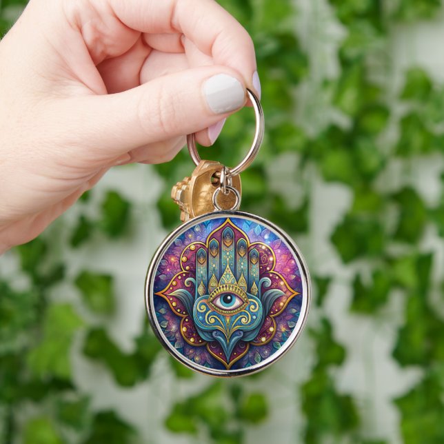 Celestial Hamsa  Key Ring (Hand)