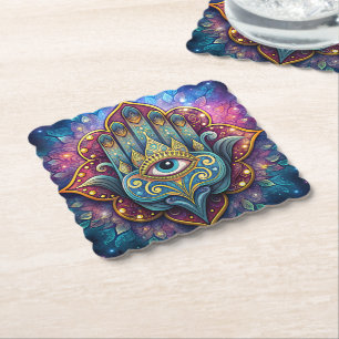 Celestial Hamsa  Paper Coaster
