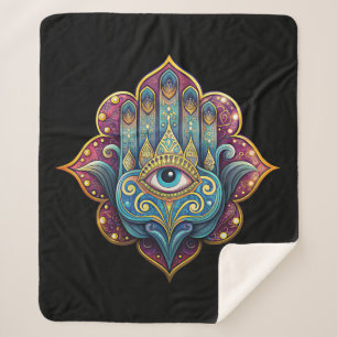 Celestial Hamsa  Sherpa Blanket