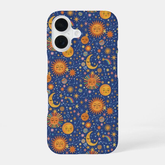 Celestial Hand Drawn Pattern -  iPhone 16 Case (Back)