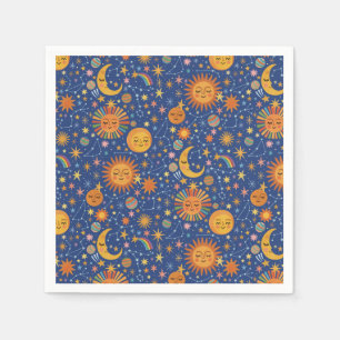 Celestial Hand Drawn Pattern - Paper Napkins