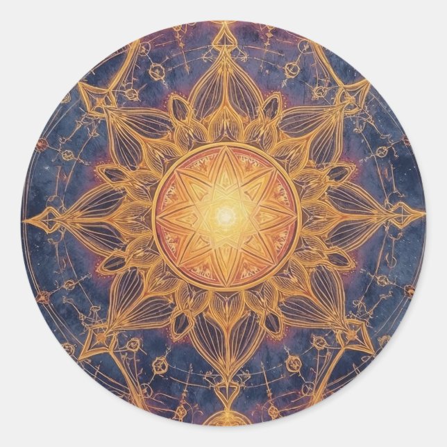 Celestial Harmony – Portal of the Sacred Light Classic Round Sticker (Front)