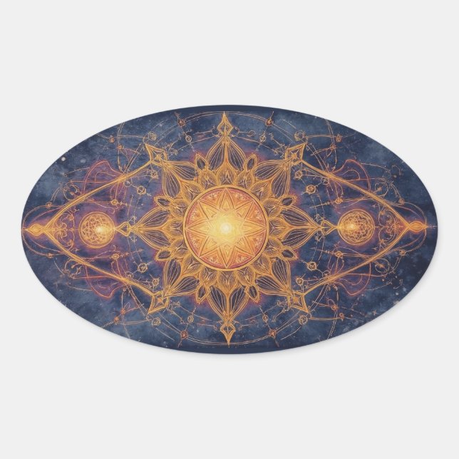 Celestial Harmony – Portal of the Sacred Light Oval Sticker (Front)