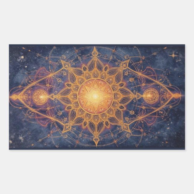 Celestial Harmony – Portal of the Sacred Light Rectangular Sticker (Front)