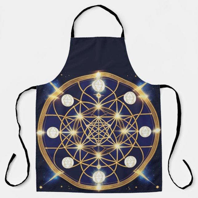 Celestial Harmony – The Light Within the Grid Apron (Front)
