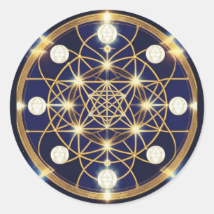 Celestial Harmony – The Light Within the Grid Classic Round Sticker