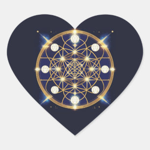 Celestial Harmony – The Light Within the Grid Heart Sticker