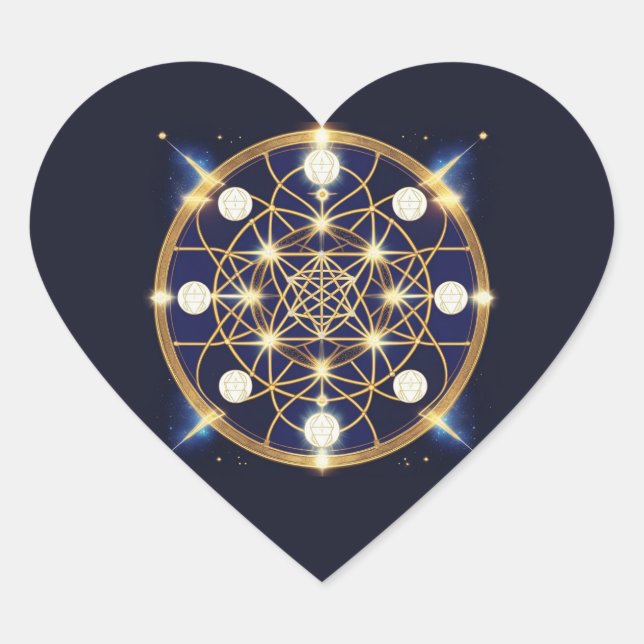 Celestial Harmony – The Light Within the Grid Heart Sticker (Front)