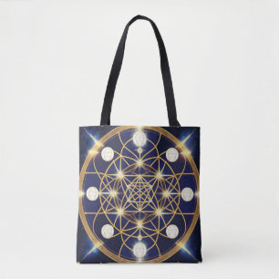 Celestial Harmony – The Light Within the Grid Tote Bag