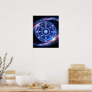 Celestial Harmony Zodiac Mandala   Cosmic Wall Art