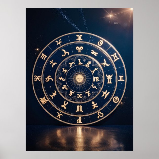 Celestial Harmony: Zodiac Mandala Symphony Poster (Front)