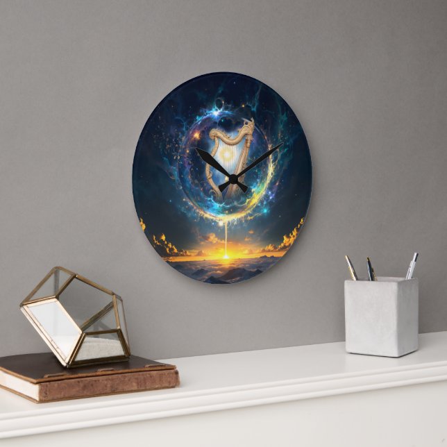 Celestial Harp of the Moonbound Skies.  Large Clock (Office)