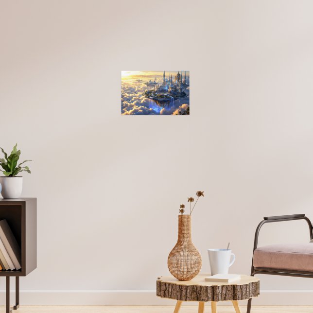 Celestial Haven: The Floating Citadel Poster (Living Room 3)