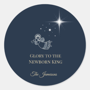 Celestial Herald Angel Blessing Classic Round Sticker