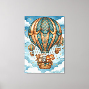 Celestial Hot Air Balloon Adventure Canvas Print