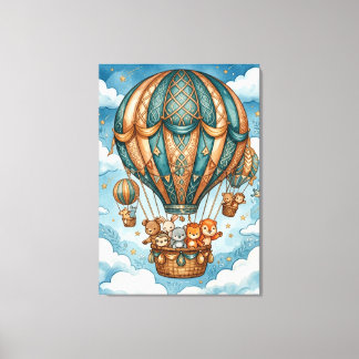 Celestial Hot Air Balloon Adventure Canvas Print