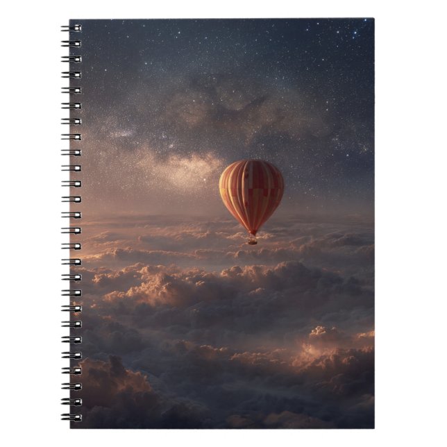 Celestial Hot Air Balloon Sky Notebook (Front)