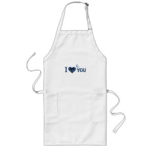 Celestial I Love You – Stars, Moon & Heart Design Long Apron