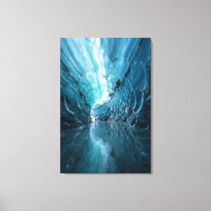 Celestial Ice Cave -Sapphire Blue Abstract Realism Canvas Print