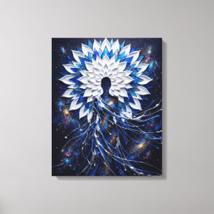 Celestial Impasto Mandala Goddess Canvas Print