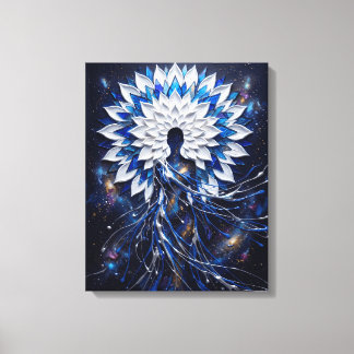 Celestial Impasto Mandala Goddess Canvas Print