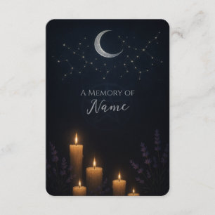  Celestial Indigo Pagan Witch Funeral Memorial Enclosure Card
