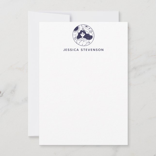 Celestial Intergalactic Space Girl Personalised Card (Front)