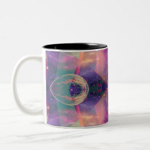 Celestial Kaleidoscopic Dreams Two-Tone Coffee Mug