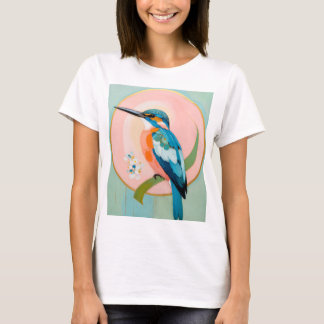 Celestial Kingfisher: A Study in Azure and Gold T-Shirt