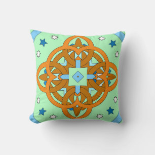 Celestial Knot Art Prints Unique Star Patterns Cushion