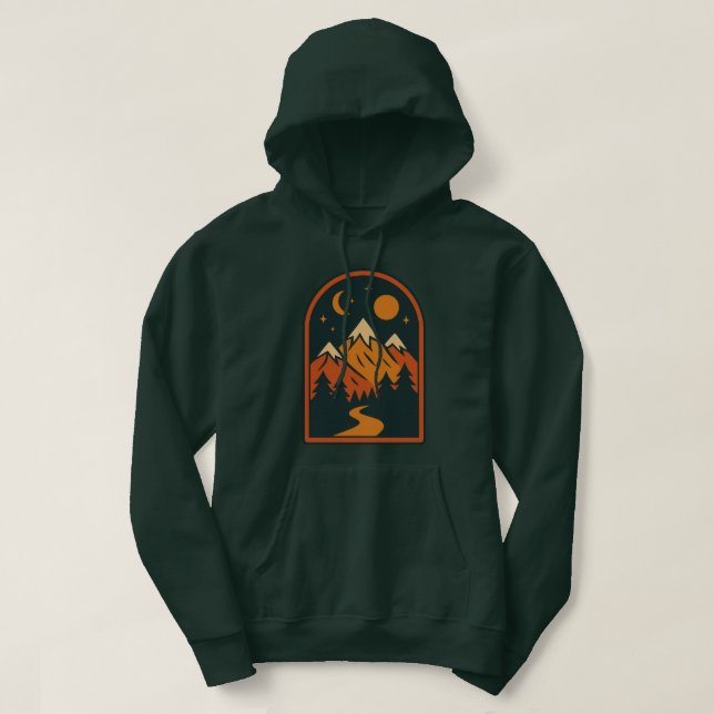 Celestial Landscape Men's Hooded Sweatshirt (Design Front)