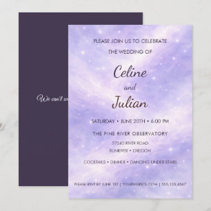Celestial Lavender Nebula Under the Stars Wedding  Invitation