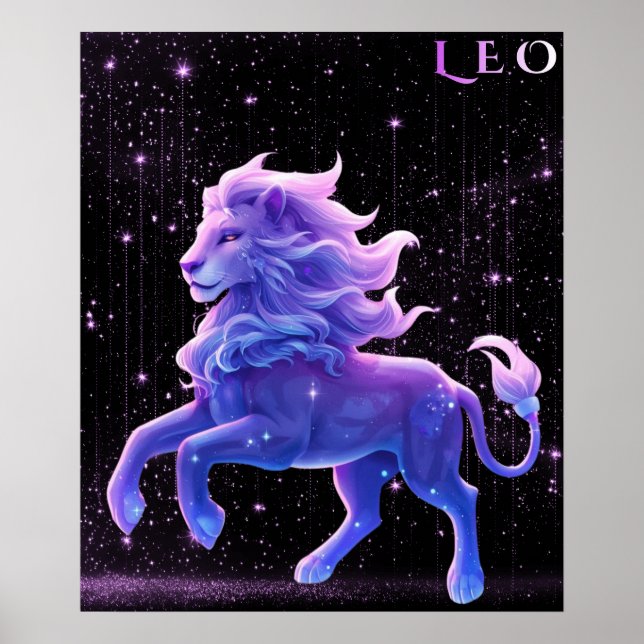 Celestial Leo – Astrology Art Poster (Front)