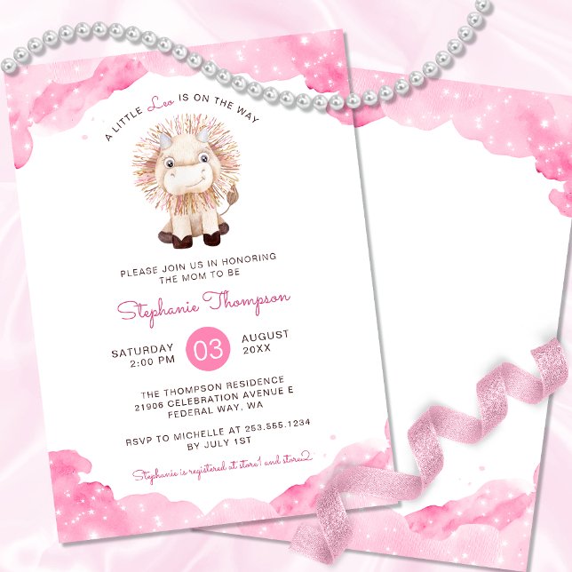 Celestial Leo Astrology Sign Baby Shower Invitation (Celestial Leo Astrology Sign Baby Shower Invitation)