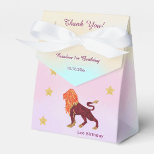 Celestial Leo Watercolor   1st Birthday Favour Box