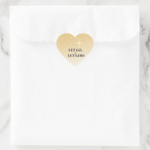 Celestial Let Go Let God Cross Blessing Heart Sticker