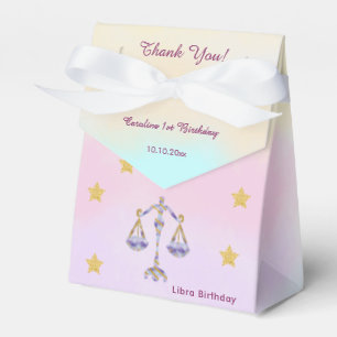 Celestial Libra Watercolor 1st Birthday Favour Box