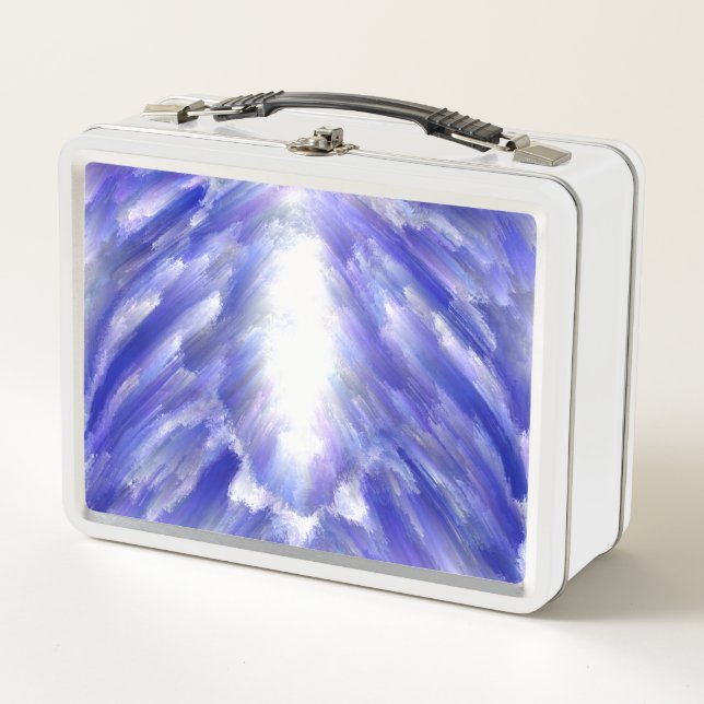 Celestial Light Burst Abstract Art Print  Metal Lunch Box (Front)