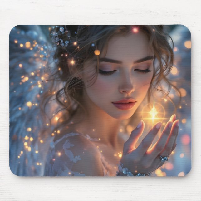 Celestial Lightbearer – Angel Holding the Star of  Mouse Mat (Front)