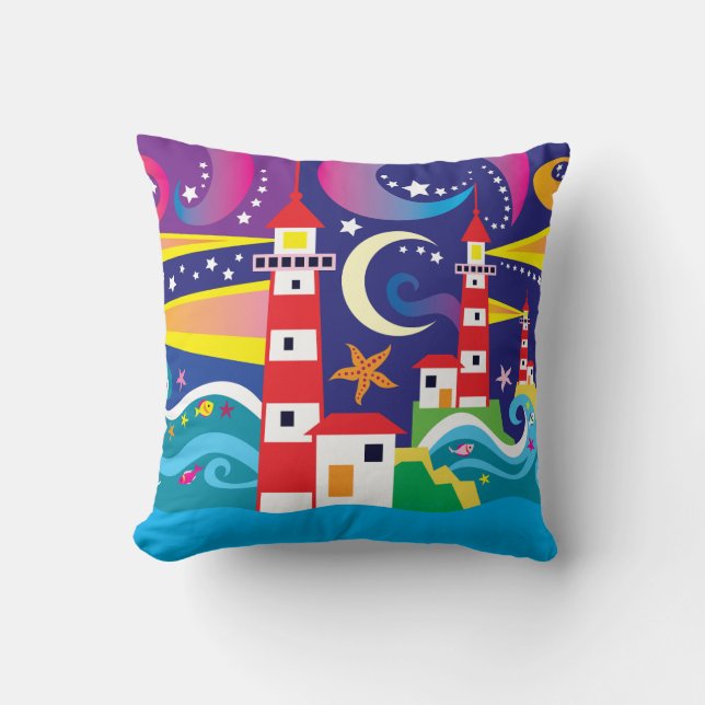Celestial Lighthouses Cushion (Front)