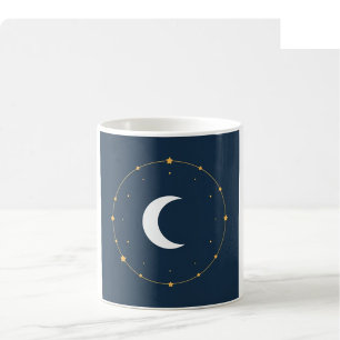 Celestial Line Art Mug - Indigo & Gold
