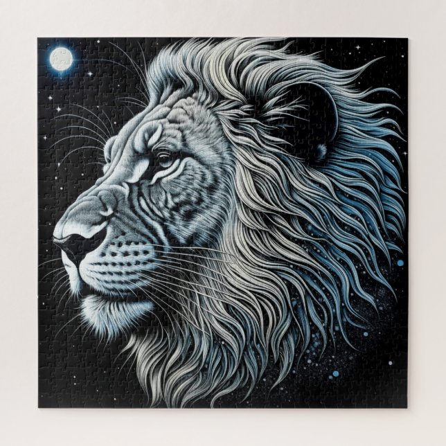 Celestial Lion Night Sky Ai Art Jigsaw Puzzle (Vertical)