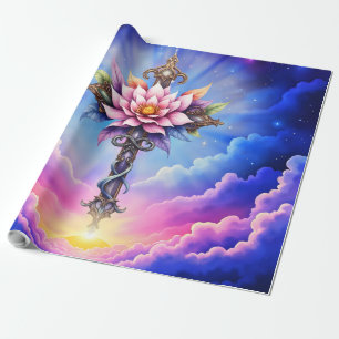 Celestial Lotus Cross Wrapping Paper