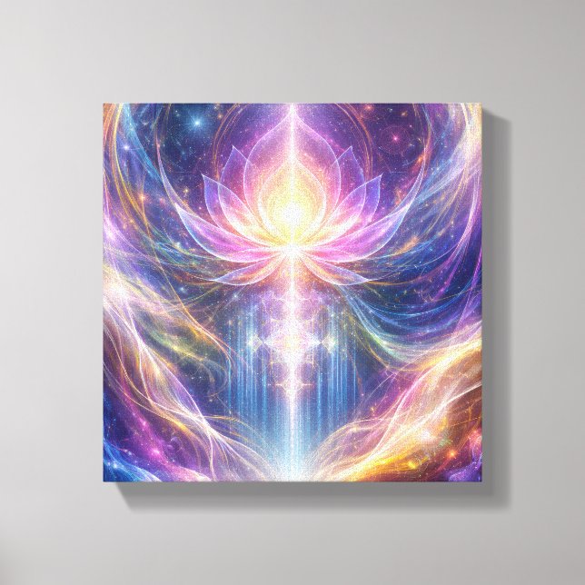 Celestial Lotus Energy – New Age Abstract  Canvas Print (Front)