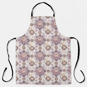 Celestial Lotus Mandala Spiritual Design Pattern Apron