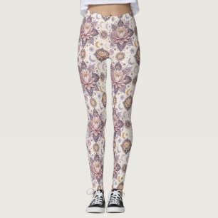Celestial Lotus Mandala Spiritual Design Pattern Leggings