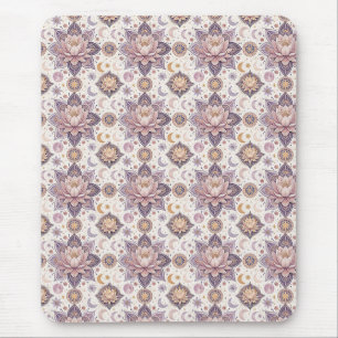 Celestial Lotus Mandala Spiritual Design Pattern Mouse Mat